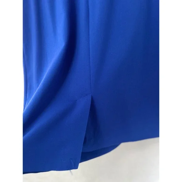 Calvin Klein Sheath Dress Women 2P Royal Blue Pleated Sleeveless Round Neck - Picture 4 of 11